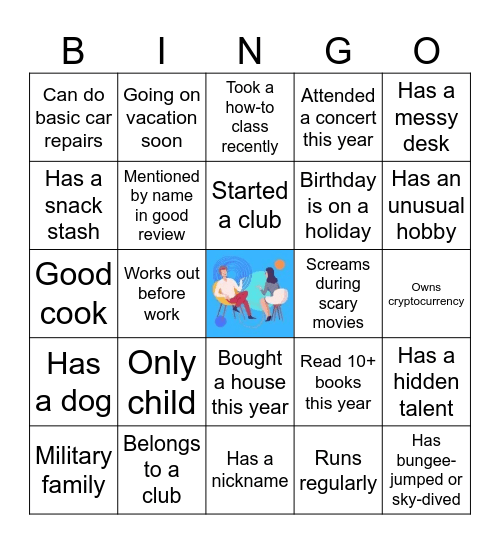 Getting to Know You Bingo Card