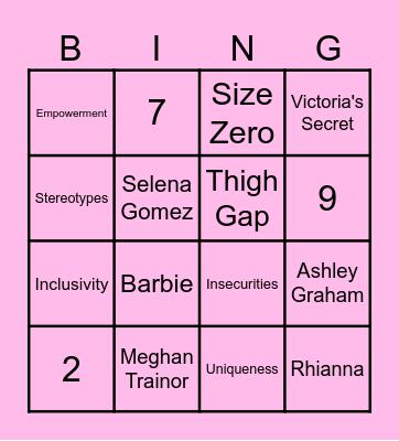BREAKING BEAUTY STANDARDS Bingo Card
