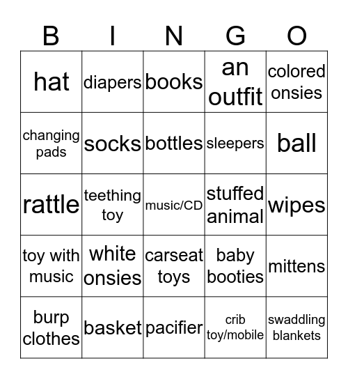 BABY BINGO Card