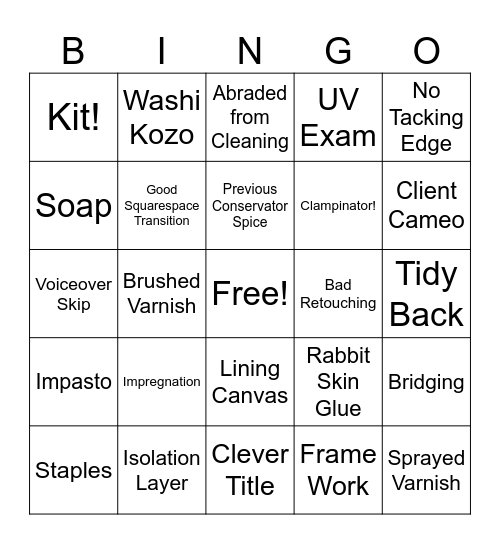 Bingartner Bingo Card