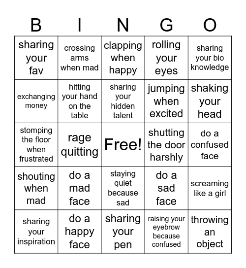 Social interaction- Exchange symbolic interaction Bingo Card