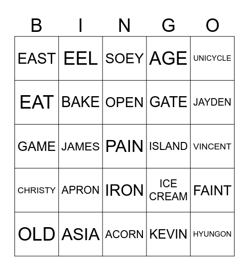 Bingo Card