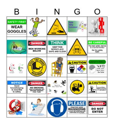 SAFETY FIRST Bingo Card