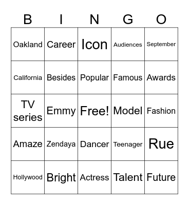 WHAT'S THAT WORD Bingo Card