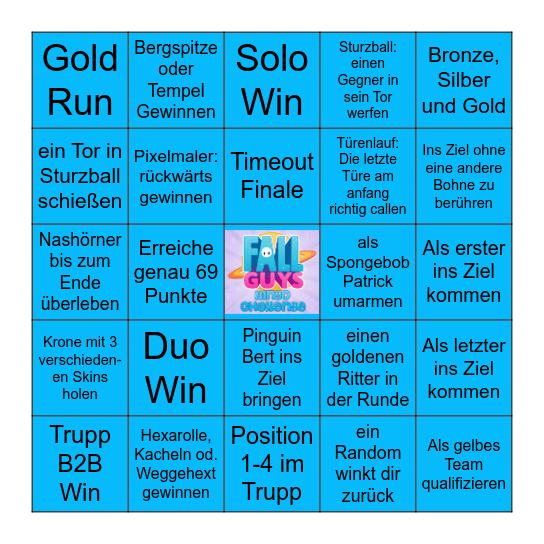 Fall Guys Bingo Challenge #1 Bingo Card