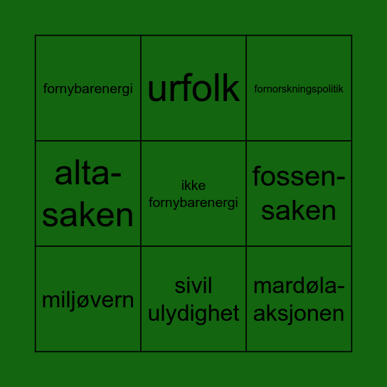 NATUR BINGO! Bingo Card