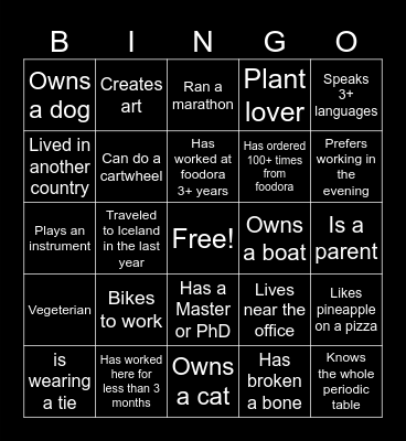 A not so Silent night-Bingo Card