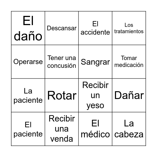 El médico - ¡Lotería! Bingo Card