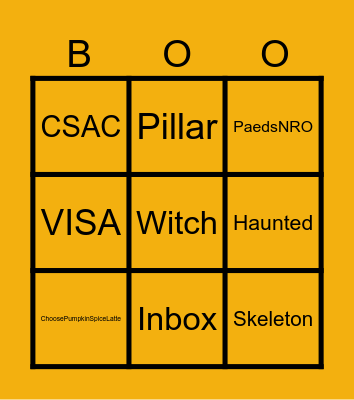 Spooky Bingo Card