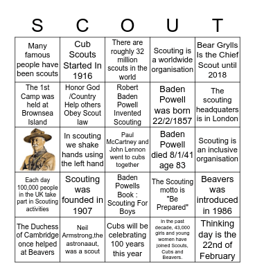 Scouting Bingo! Bingo Card
