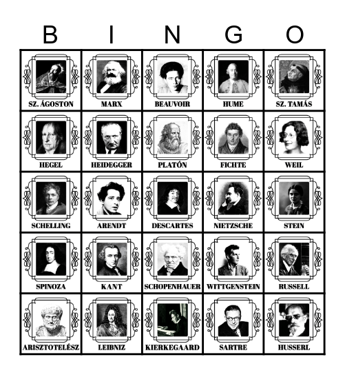 Filozófus Bingó 2023 Bingo Card