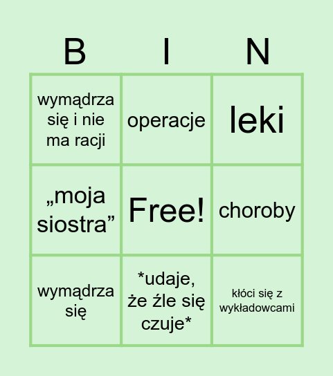 😝 Bingo Card