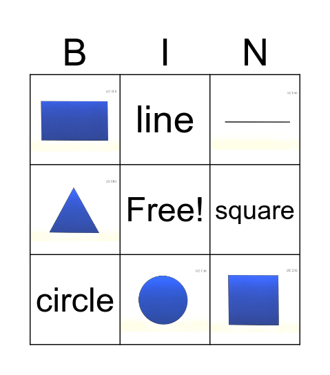U2Ch6 Shapes Bingo Card