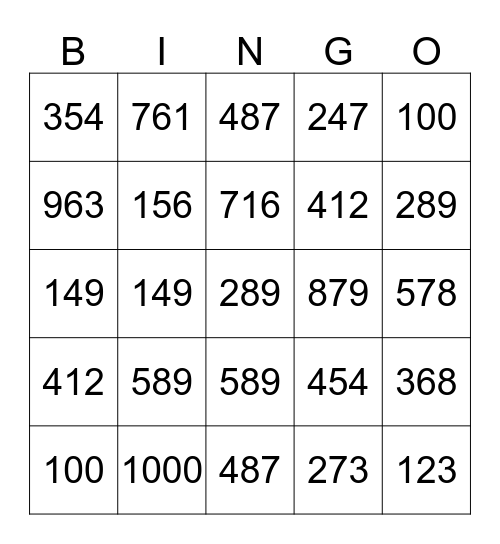 Getallen / Nombres Bingo Card