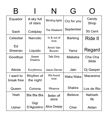 Beats & Bankers Bingo Card