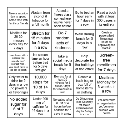 Beta Wellness - Level 3 Bingo Card
