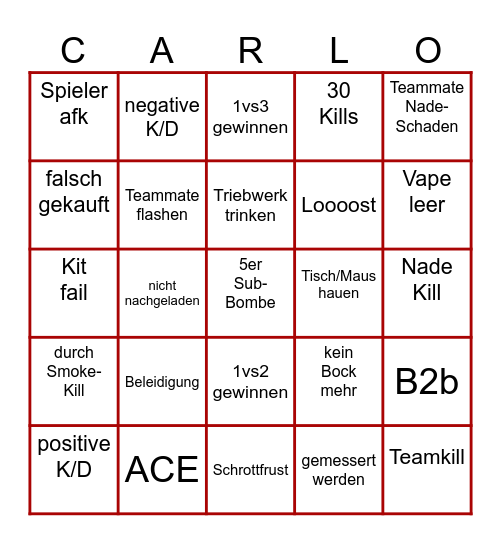 CS Bingo Card