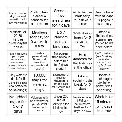 Beta Wellness - Level 3 Bingo Card