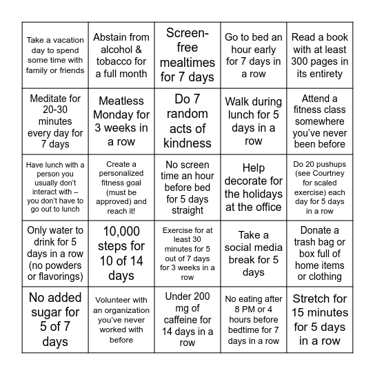 Beta Wellness - Level 3 Bingo Card