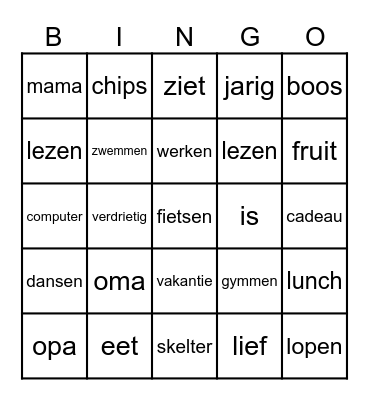 poes Bingo Card