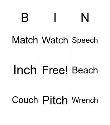 voiced /th/ Bingo Card
