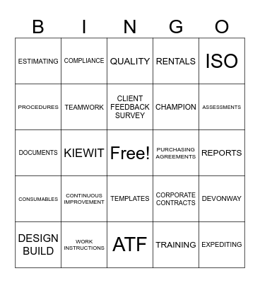 KSN QUALITY WEEK 2023 Bingo Card