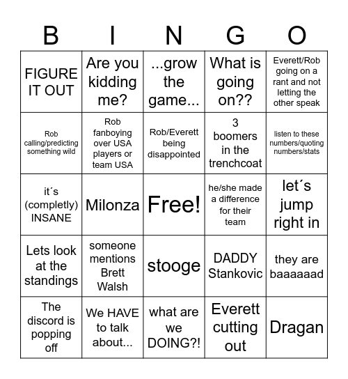 9x9 Podcast Bingo Card