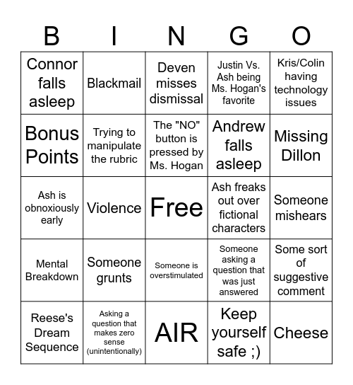 Video Production Bingo V2 Bingo Card