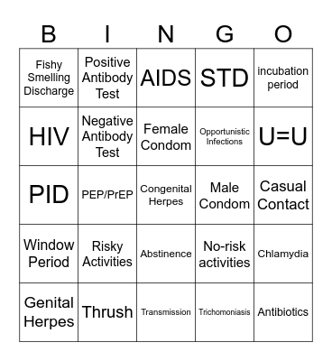 STD Bingo Card
