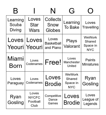 Human Bingo Card