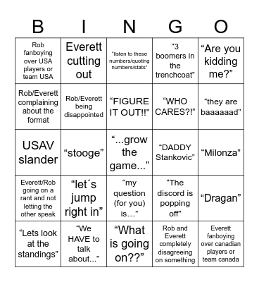9x9 Podcast Bingo Card