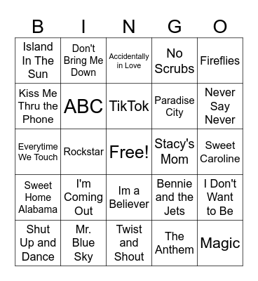 General Music 3 Bingo Card