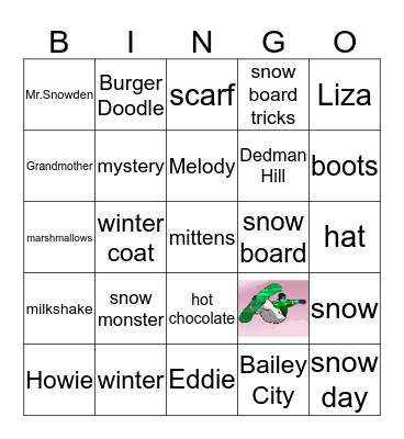 Snow Monsters Do Drink Hot Chocolate Bingo Card