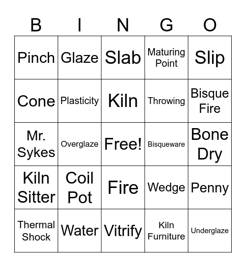 Clay Bingo Card