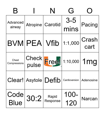 ACLS BINGO Card