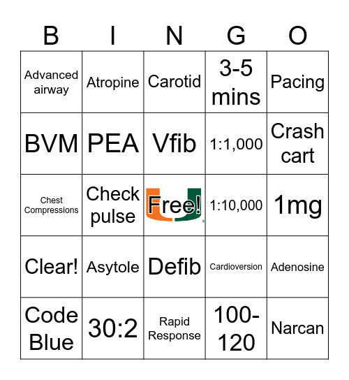 ACLS BINGO Card