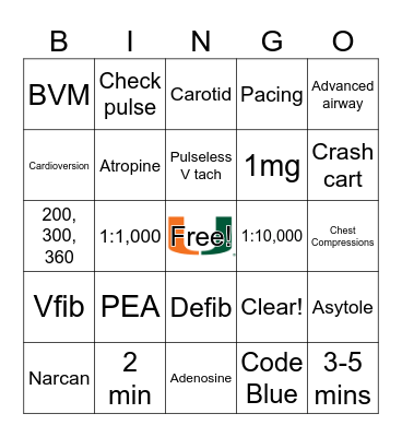 ACLS BINGO Card
