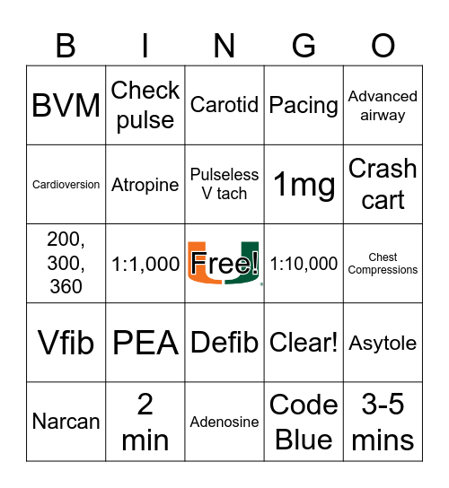 ACLS BINGO Card