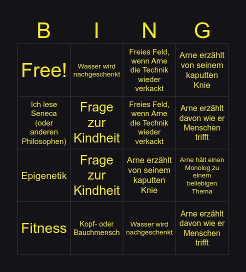 Arnes FDTD Bullshit Bingo Card