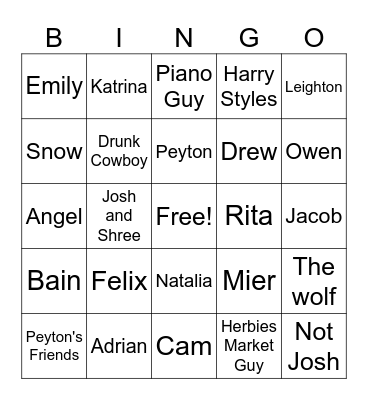 People Who Haunt Us Bingo Card