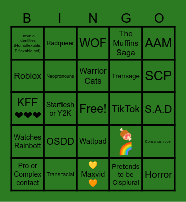 Can we be friends? Bingo Card