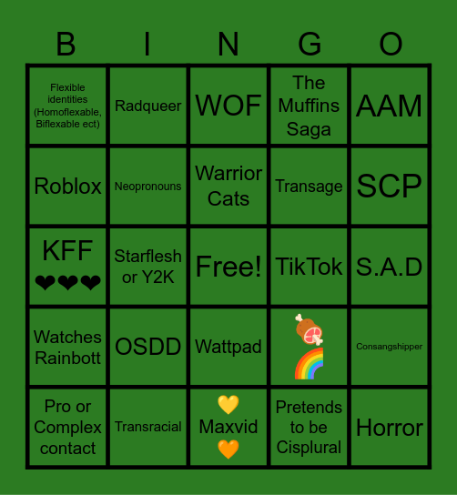 Can we be friends? Bingo Card