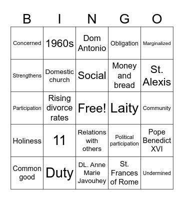 Bingo Card