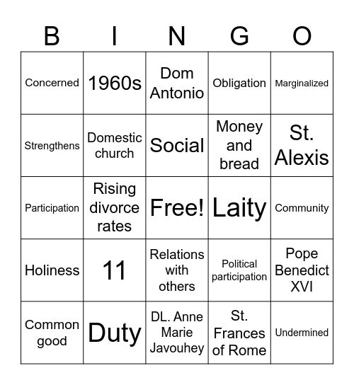 Bingo Card