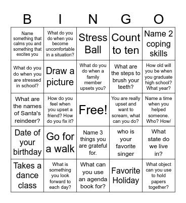SELF Bingo Card