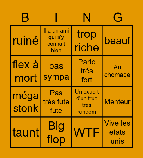 Storage Bingo Card