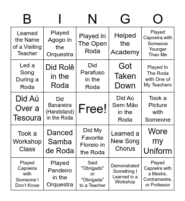 Àgua de Beber Batizado 2023 Bingo Card