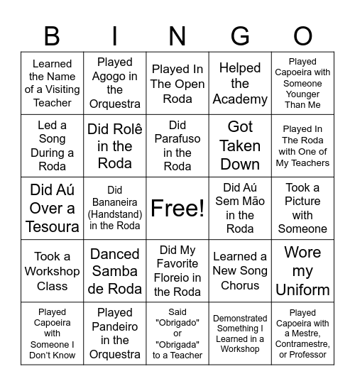 Àgua de Beber Batizado 2023 Bingo Card