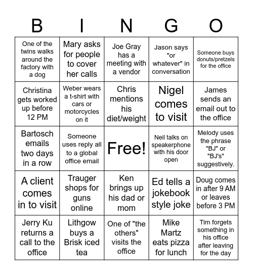 Eye Designs Bingo Card