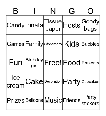 Birthday bingo  Bingo Card
